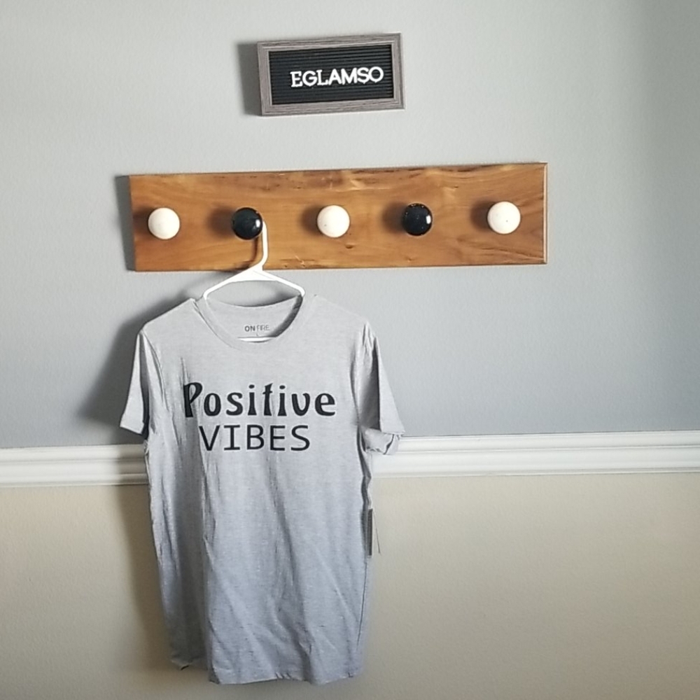 "Good Vibes Only: New Grey Positive Vibes Graphic Tee"